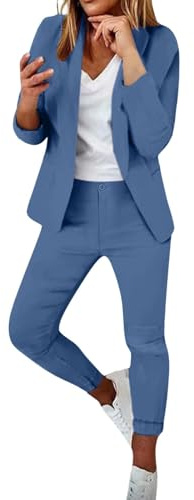 Completi Donna Ufficio Completo Due Pezzi Casual Aperto Davanti Colletto Abito Ufficio Manica Lunga Matrimonio Set Da Cerimonia Giacche E Pantalone Tuta Da Lavoro Business Per Business E Matrimoni