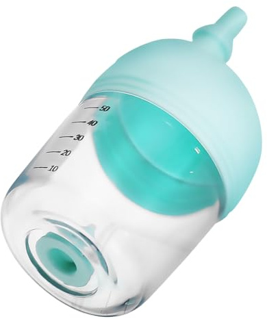 HANABASS Nursing Puppy Bottle Blue Leakproof Squeezable Kitten Feeding Bottle with Mother S Milk Imitation for Newborn Puppies Kittens Rabbits Portable Pet Nursing Tool with Cleaning Brush