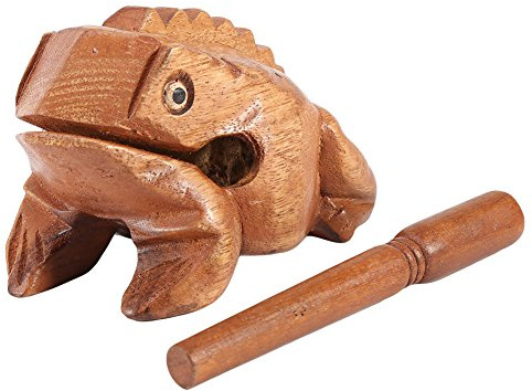 Zerodis Instrument de Musique Artisanal en Bois, Décoration Quotidienne, Jouet Sonore éducatif Amusant pour Enfants et Décoration de la Maison, Grenouille Guiro en Bois (#05)
