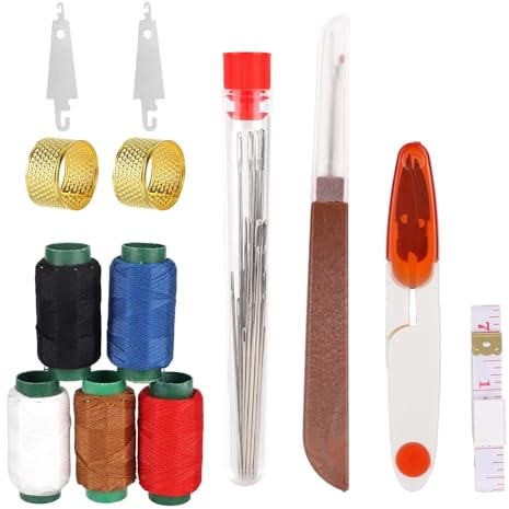 38uds Juego de Herramientas de Costura, Kit Portátil Agujas Coser Acero Ojo Grande Kit Aguja e Hilo para El Hogar Viajes o Como Regalo para Reparaciones y Manualidades
