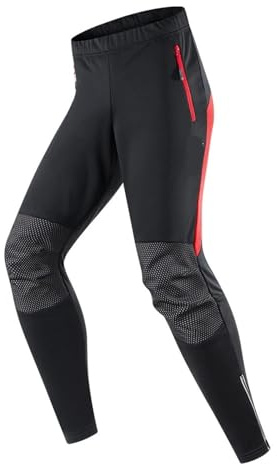 YUSUZH Vinter herr cykelbyxor vindtät vattentät fleece tjock varm mountainbike cykel ridning motorcykelbyxor för fitness, camping, klättring, Orange, M