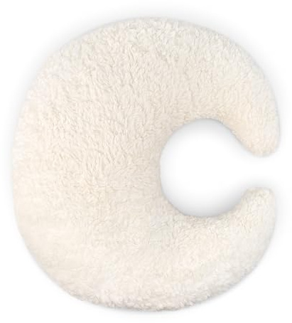 Ehrenkind® Kuschelkissen Mond aus Bio-Baumwolle | Flauschiges Dekokissen & Kuschelkissen aus Teddystoff fürs Kinderzimmer | Formstabil & komplett waschbar | Natur
