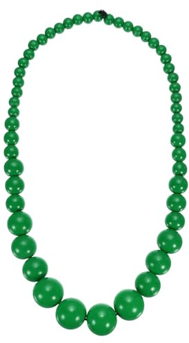 sourcing map Chunky Beaded Necklace, Round Wooden Beaded Necklace Big Ball Bead Collar Necklaces for Women Men Handmade Jewelry Trendy Accessories, Green