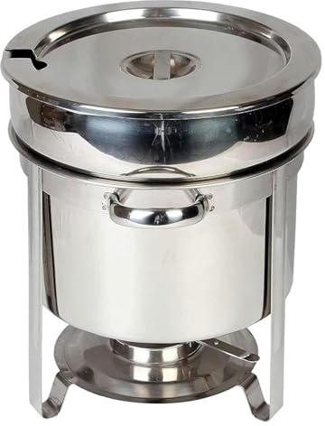Bollitore elettrico da zuppa commerciale – Server per buffet con pentola dell'acqua, supporto per carburante e coperchio per catering