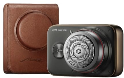 Skyworth Metz Camerist Elektrisk rakapparat för män, bärbar rakapparat i kameradesign, våt och torr rakapparat med 7 500 rpm för daglig rakning, rotationsrakapparat med typ C, 60 dagars batteri