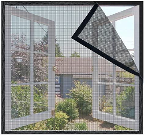 Orumrud Fiberglas Fliegengitter Fenster 55x125cm, Schwarz | Insektenschutz Fliegennetz Moskitonetz für Fenster Ohne Bohren, Kinderleichte Klebemontage mit Klettband, Nicht Kürzbar