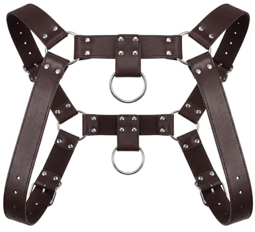BBTO Correa de Pecho de Hombre Punk Cinturón de Pecho Ajustable Masculino con Anillo de Hebilla para Halloween, Negro