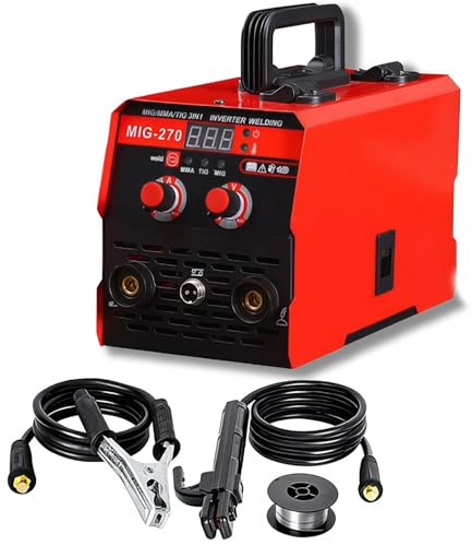 Máquina de soldadura inversora portátil con pantalla LCD, soldador multiproceso de 250 A para soldadura MIG, ARC y TIG sin gas, ideal para uso doméstico y profesional