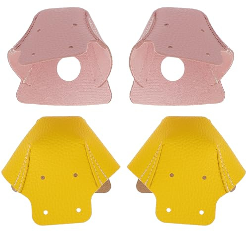 POPETPOP 2 Paia di Copri-punta per Pattini Roller in Pelle Sintetica Gialla 4 Fori di Design, Protezione Fissa per Teste Pattini, per Roller Skating