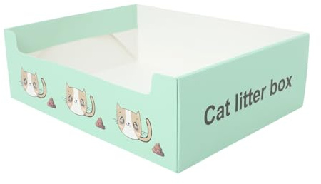 VILLCASE Lettiera USA e Getta per Gatti Semi-Chiusa in Carta Resistente, Design Anti-spruzzo per Gattini e Facile da Smaltire Dopo L'uso