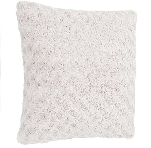 Atmosphera - Coussin déhoussable en Fourrure Bouclée Écru 45 x 45 cm