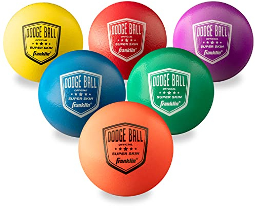 Franklin Sports Super Skin 6-Pack of Dodgeball Balls, 7-Inch, Easy-Grip Foam Balls for Playground and Gymnasium Games