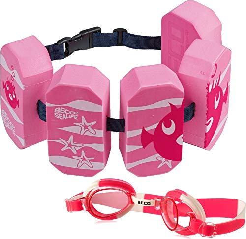 Unbekannt ECO Schwimmgürtel 5 Pads Sealife 2-6 Jahre (Pink + Brille)