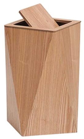Drsyffsup Papelera de baño con Tapa abatible, pequeña Papelera de Madera extraíble para Cocina, Dormitorio y Sala de Estar (3 Colores Opcionales).(Original Wood)