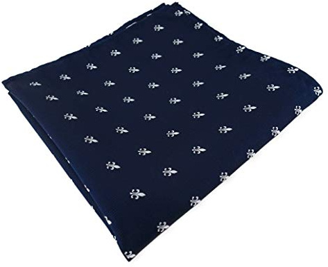 TigerTie Mouchoir de poche design à motif lys - Dimensions : 30 x 30 cm. - Bleu - Taille Unique