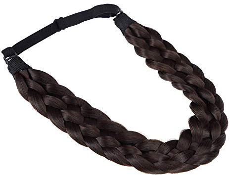 TOECWEGR Hårband, flätat 5 trådar, flätor, hårgummi, klassiskt tjockt elastiskt syntetiskt pannband, damer, skönhetstillbehör (femtrådig flätat B012)