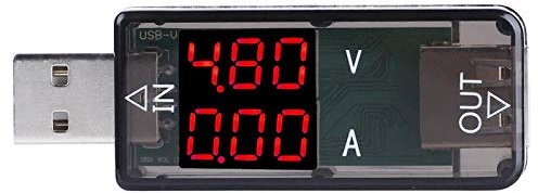 USB Tester, USB C auf USB C Adapter Spannungstester Messgerät Multimeter Voltmeter Strommesser DC3.2-10V 0-3A Anzeige Leistung Strom Spannung Temperatur(Schwarz)