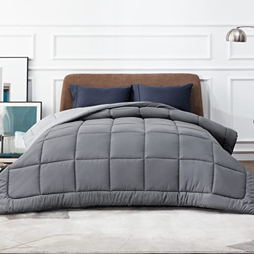 Bedsure Edredon Cama 105 Entretiempo - Relleno Nordico 200x200 cm de 300 gr/m² para Cama 105x190, Edredones Otoño y Primavera, Fibra Suave y Gris