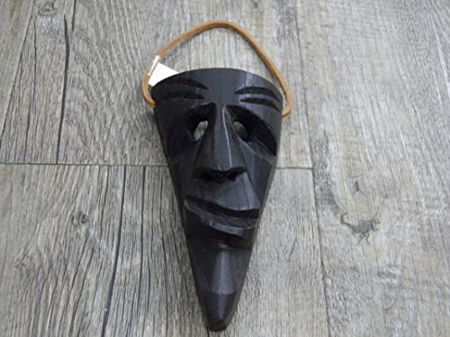 LadyMsardegna Maschera Mamuthones in Legno Artigianale per Soggiorno, Wall Hanging Decor, 6.5 x 13.5 cm