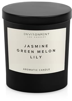 ENVIRONMENT Inspired by 5-Star Resort WN Candle, 8oz Luxury Coconut Wax Candles for Home (Jasmine | Green Melon | Lily) 1 Wick Candle, Home Fragrance Products, 1 Wick Candle, Vegan & Cruelty-Free