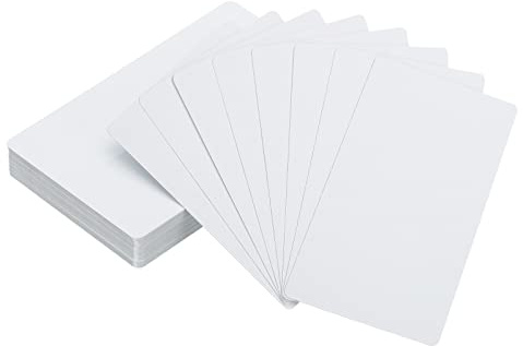 PATIKIL 150pz Sublimazione Metallo Affari Carte Bianco, 0.21mm Spessore 3.4x2.1 Alluminio Stampabile Nome Scheda per Personalizzato DIY Stampa, Bianco