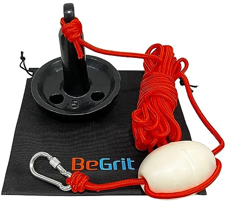BeGrit 5lb Kayak Anchor Mushroom Anchor Kit Carbon Steel Boat Anchor Coated PE with Tow Rope Buoy Ball Storage Bag for Small Boat Soft Muddy Seabeds
