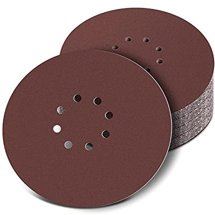 225mm Schleifscheiben Körnung 120, 30 Stück Schleifpapier 225mm Klett Schleifblätter für Holz, Metall, Lack & Oberflächenvorbereitung(8 Loch)