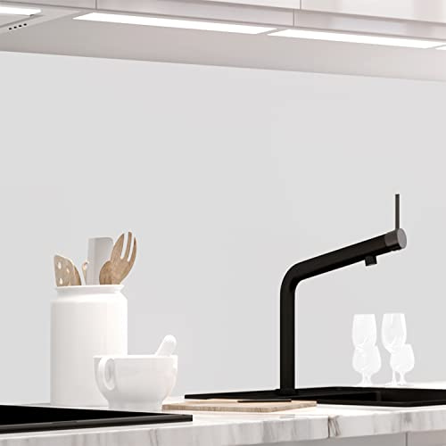 STICKERPROFIS Küchenrückwand selbstklebend PURE WHITE (Premium) 60 x 340cm | Spritzschutz & Fliesenspiegel · alle Untergründe · hitzebeständig, abwaschbar · ohne Bohren · 1,8mm Verbundmaterial Glänzend