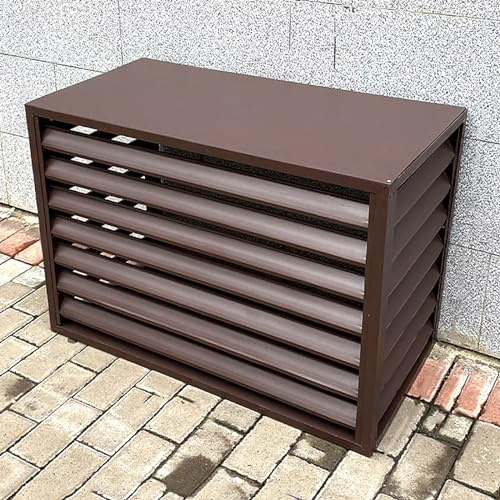 GMBAYUE Aluminium Klimaanlage Abdeckung, Klimaanlagen-Schutzabdeckung für Außengeräte, Sichtschutz Zäune, Geeignet für Innenhöfe, Garden und Außenbereich (Color : Brown, Size : 1.5P)