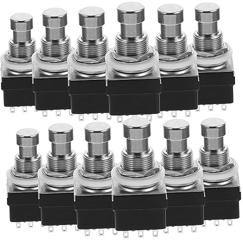 12 Stück Metall Gitarren Effektpedal Knopf für Bassverstärker | Schwarz, Leicht zu Tragen, Ersatzteil für Pedale, für Gitarrenliebhaber, Praktisches Zubehör