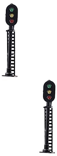 TEHAUX 2stücke Miniatur Verkehrssignalmodell Farbiges Für Sandtisch-Dekoration Grün-gelb-rote Ampel Für Und Spielzeugzüge Verarbeitung Und Lebendige Darstellung