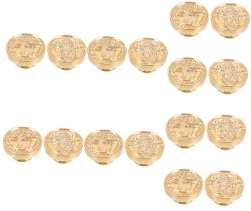 VILLCASE 16 STK Weihnachtssiegelstempel Weihnachtsstempelkopf Briefsiegel Aus Wachs Rentier-wachs-siegelstempel Umschlag Feuer Wachs Stempelköpfe Weihnachts-wachssiegel-kit Legierung Golden