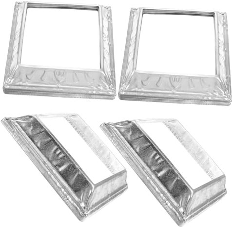 HOMOCONO 4pcs Iron Feet Deck Post Bases Square Base Trim Skirt for Handrail Column Wrap Porch