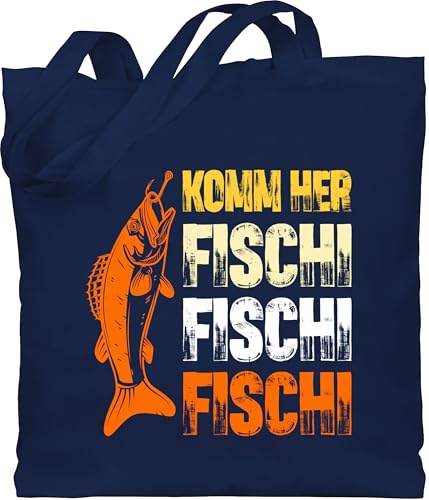 Shirtracer - Baumwolltasche - & Zubehör - Komm her Fischi I Angeln Geschenk für Angler Männer I Fischen Geschenk Vatertag I Valentinstag Geschenke für Ihn Anglergeschenk