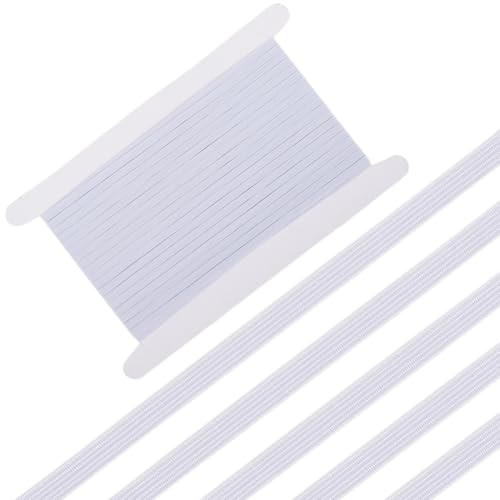 GORGECRAFT Banda Elástica Plana de 30 m Cordón Elástico Blanco Tira Fina de 5mm para Costura Manualidades Faldas Cinturillas Vestidos Ropa Artículos de Mercería Accesorios Y Materiales.