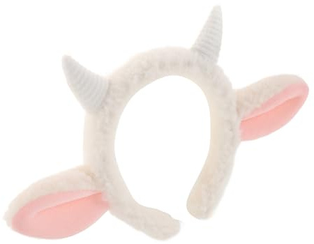 Beaupretty Cerchietto Vestibilità Sicura in Peluche Bianco, Orecchie di Agnello, Morbido e Confortevole per Matrimoni e Feste