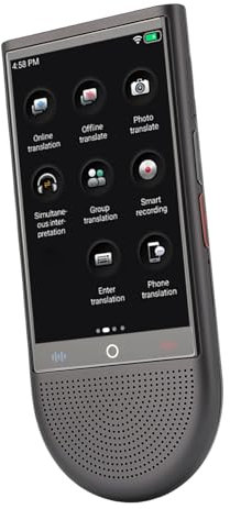 138 Sprachen Zwei -Wege -Voice -Übersetzer -Gerät mit Offline -Übersetzung, 4 -Zoll -Touchscreen- und Rauschunterdrückungsmikrofon, Tragbarer Sprachübersetzer für Reisegeschäft