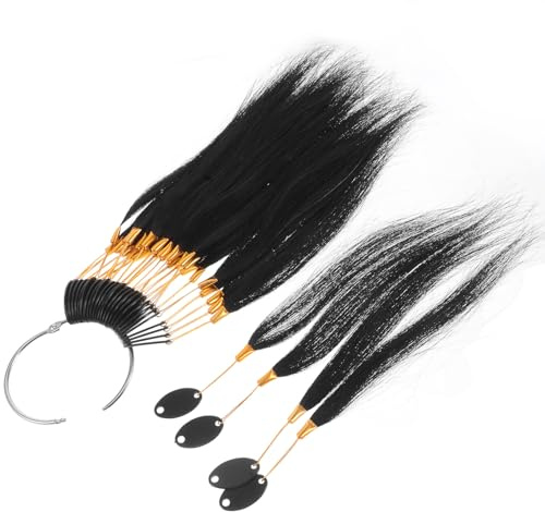 Anneome Real Human Hair Color Samples with Adjustable Gold Buckles Natural Strands for Hair Dye Practice and Salon Use Soft for Beginners and Professionals