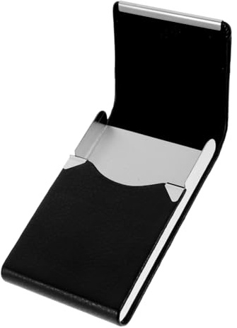 STOBAZA Tarjetero Metal para Tarjetas de Visita y Crédito Estuche Ligero y Portátil de Cuero con Gran Capacidad Organizador Práctico para Tarjetas de Negocio Bolsillo Exterior para Uso