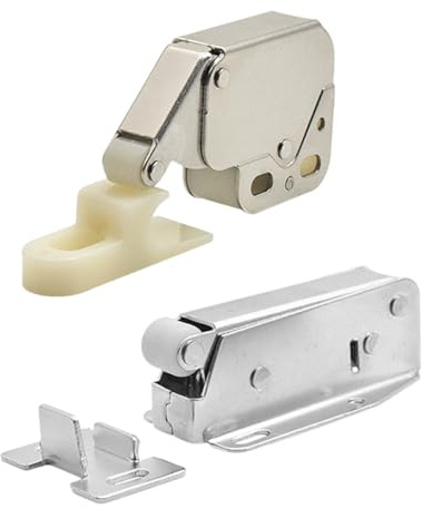 Ipetboom 4 Serrature a Pressione per Porte Armadietti in Acciaio Laminato, Chiusura Autobloccante Gancio a Proboscide, Catenaccio Nascosto per Mobili Cucina e Camera, Set 4 Pezzi