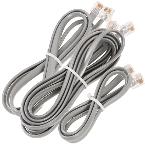 BESTYASH Cavo Telefonico Rj12 6 Poli 6 Conduttori Connettore Modulare in Rame e Pvc, 3 Pezzi, Resistente e Flessibile per Casa e Ufficio