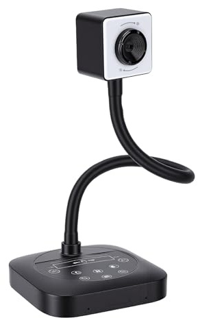 Bewinner 4K 8MP USB-dokumentkamera, AI-förbättrade Dubbla Mikrofoner Autofokus och 3 Nivåer LED-lampor, för Onlineundervisning på Distansinlärning Zoom Teams Presentationer