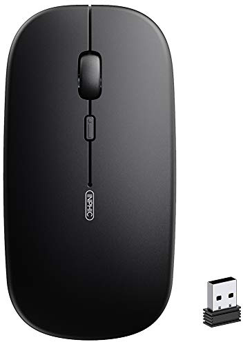 inphic Souris sans Fil Rechargeable, Mini, Optique sans Silence Click, Ultra Mince 1600 DPI pour Ordinateur Portable, PC, Ordinateur, Mac (Magic Noir)
