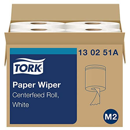 Tork Centerfeed Paper Wiper White M2, 100% Recycled, 4 x 325 Sheets, 130251A