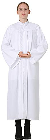 GraduatePro Toge Diplome Universitaire Graduation Gown Robe Adulte Tenue Costume Secondaire Maître Femme Homme Ecole Blanc
