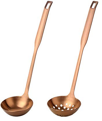 Passoire de cuisine Louche Cuiller à soupe Écumoire de cuisine Acier inoxydable Cuillère fendue 12 pouces Ustensile