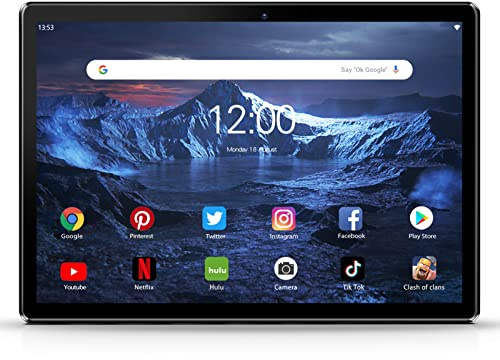 PRITOM 10'' Tablet Android 13 Phone Tablet with SIM Slot, 64GB Quad Core, IPS Touchscreen, 8MP Rear Camera WiFi GPS Bluetooth USB C, Support 3G Phone Call, Black