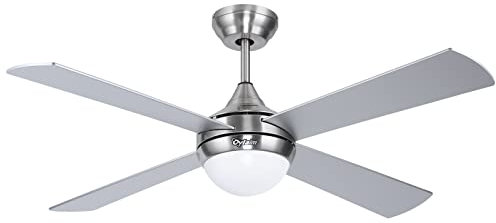 Ovlaim 122cm Ceiling Fans with Lights and Remote for Bedroom, 6 Wind Speed, Dimmable LED Light, Silent Ceiling Fan with DC Motor