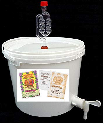 sil2018 Gärbehälter Gäreimer 10L Weinset Gärröhrchen Weinhefe Dichtgummi Klärungsmittel Nährstoff Gärfass Gute Qualität