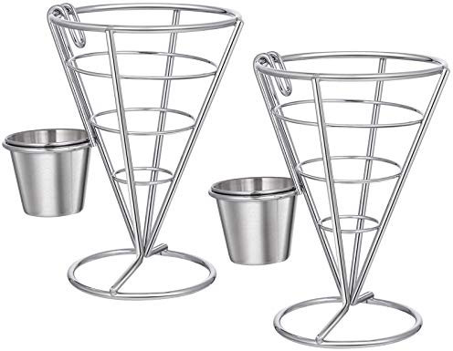 2 STK. ¨¹berzug Pommes Frites Stehen Buffet Snacks Display Stand Pommes Frites K?rbe Snack Gebratenes Huhn Display Rack Pommes Frites Lebensmittel Stand Halter Pommes